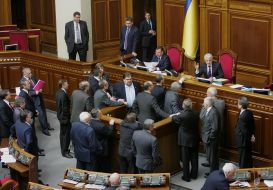 Blocking of tribune of parliament