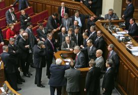Blocking of tribune of parliament