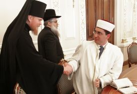 Bishop Evstratiу (Zoria), Yakov Dov Bleich, and Eider Ismailov