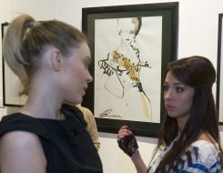 Visitors on an exhibition