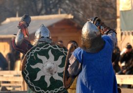 Participants of the historical fencing festival
