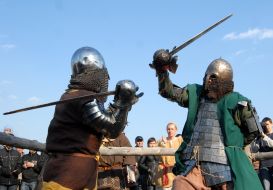 Participants of the historical fencing festival