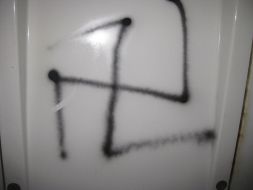 Splattered with graffiti carriage of train