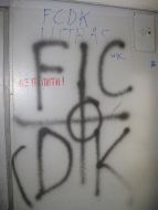 Splattered with graffiti carriage of train