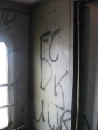 Splattered with graffiti carriage of train