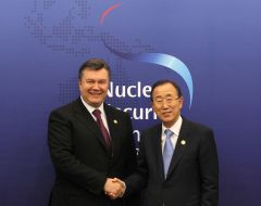 Victor Yanukovych and Ban Ki-moon