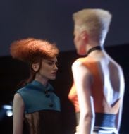 Models demonstrate hair-dos