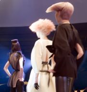 Models demonstrate hair-dos