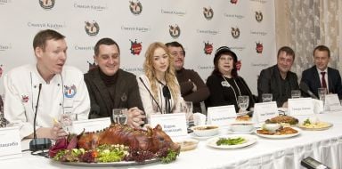 Participants of presentation of dishes-winners of competition