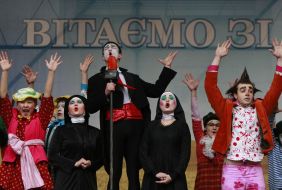 Participants of the First Kiev festival of humour