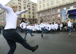 Participants of the First Kiev festival of humour