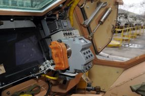 The control panel of the armored fighting vehicle