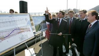 Александр Попов на открытии транспортной развязки