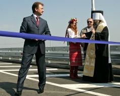 Александр Попов на открытии транспортной развязки