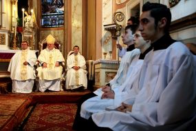 Archbishop Thomas Edward Gullickson during the service