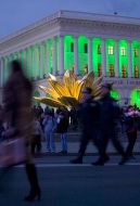 10-meter sculpture as a lotus in the center of Kiev