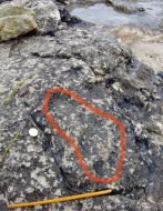 Відбиток людської ноги на камені