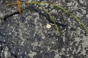 Відбиток людської ноги на камені