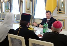 Viktor Yanukovich at a meeting with the heads of Ukrainian churches