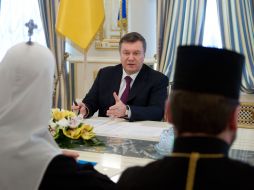 Viktor Yanukovich at a meeting with the heads of Ukrainian churches
