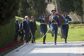 Vladimir Litvin during a wreath-laying ceremony to the "Eternal Flame"