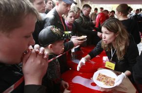 Treating the biggest pizza in Ukraine