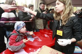 Treating the biggest pizza in Ukraine