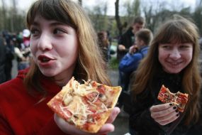 Treating the biggest pizza in Ukraine