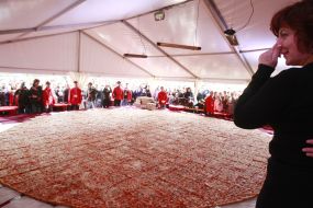 Preparation of the biggest pizza in Ukraine