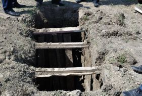 Opening of mass grave