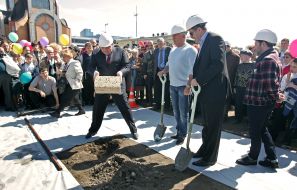 The ceremony of laying the first stone