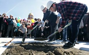 The ceremony of laying the first stone