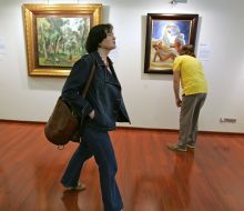 Visitors on a pre-auction exhibition