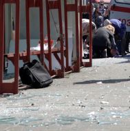 The consequences of an explosion at a tram stop