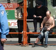 Wounded in an explosion a man