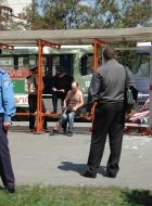 Wounded in an explosion a man