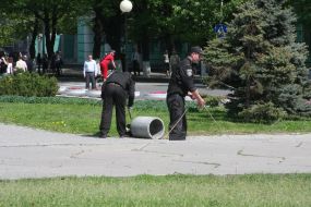 The work of investigation group on the site of explosion