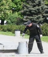 The work of investigation group on the site of explosion