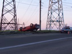 Overturned vehicle