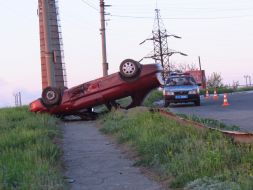 Overturned vehicle