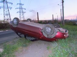 Overturned vehicle