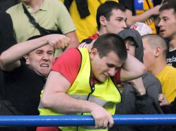 Fight of the FC "Metallist" fans Football Tribune