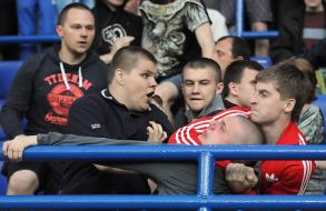 Fight of the FC "Metallist" fans Football Tribune