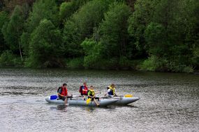 Children on a catamaran