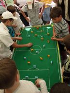 Children playes in soccer