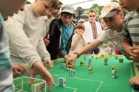Children playes in soccer