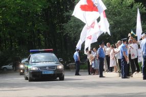Timoshenko's supporters meet a cortege of President of Lithuanian Republic