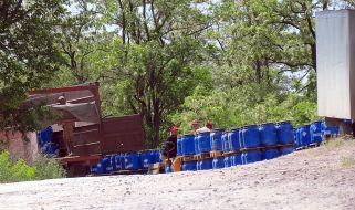 The barrels of toxic chemicals