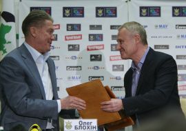 Oleg Blokhin and Grigoriy Surkis