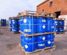 Barrels with pesticide